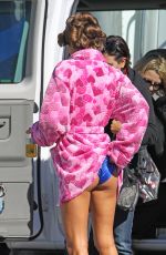 NINA AGDAL on the Set of Entourage