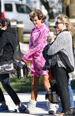 NINA AGDAL on the Set of Entourage