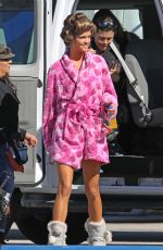 NINA AGDAL on the Set of Entourage