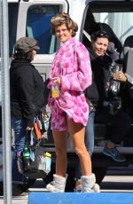 NINA AGDAL on the Set of Entourage