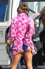 NINA AGDAL on the Set of Entourage