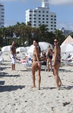 OLGA KENT and JULIA PEREIRA in Bikinis at a Beach in Miami