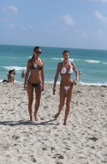 OLGA KENT and JULIA PEREIRA in Bikinis at a Beach in Miami