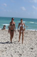 OLGA KENT and JULIA PEREIRA in Bikinis at a Beach in Miami