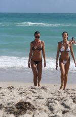 OLGA KENT and JULIA PEREIRA in Bikinis at a Beach in Miami