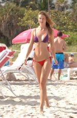 OLGA KENT in Bikini at a Beach in Miami