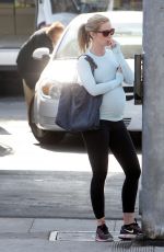 Pregnant EMILY BLUNT in Tights Out in West Hollywood