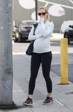 Pregnant EMILY BLUNT in Tights Out in West Hollywood