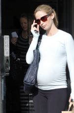 Pregnant EMILY BLUNT in Tights Out in West Hollywood