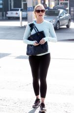 Pregnant EMILY BLUNT in Tights Out in West Hollywood