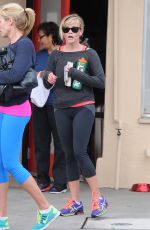 REESE WITHERSPOON in Tight Legging Arrives at a Gym