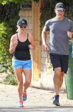 REESE WITHERSPOON Jogging in Santa Monica