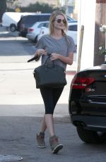 ROSIE HUNTINGTON-WHITELEY in Leggings Leaves a Gym