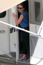 SCARLETT JOHANSSON on the Set of Captain America: The Winter Soldier in Los Angeles