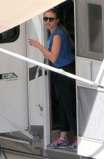 SCARLETT JOHANSSON on the Set of Captain America: The Winter Soldier in Los Angeles