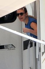 SCARLETT JOHANSSON on the Set of Captain America: The Winter Soldier in Los Angeles