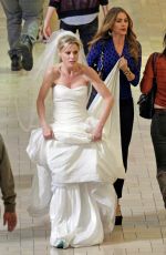 SOFIA VERGARA and JULIE BOWEN on the Set of Modern Family