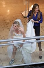 SOFIA VERGARA and JULIE BOWEN on the Set of Modern Family