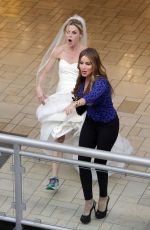 SOFIA VERGARA and JULIE BOWEN on the Set of Modern Family