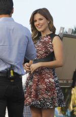 SOPHIA BUSH on the Set of Extra in Universal City