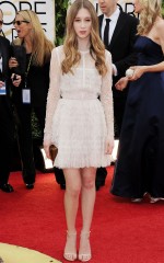 Taissa Farmiga in Elie Saab and Stuart Weitzman