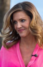 TRICIA HELFER on the Set of Extra at Universal Studios