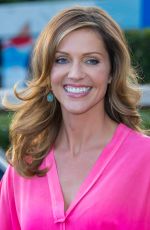 TRICIA HELFER on the Set of Extra at Universal Studios