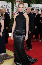 UMA THURMAN at 71st Annual Golden Globe Awards