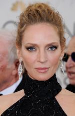 UMA THURMAN at 71st Annual Golden Globe Awards