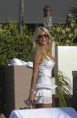 VICTORIA SILVSTEDT in White Bikini at a Pool in St. Barts