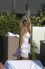 VICTORIA SILVSTEDT in White Bikini at a Pool in St. Barts
