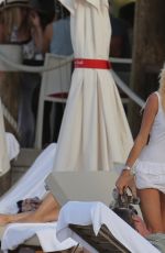 VICTORIA SILVSTEDT in White Bikini at a Pool in St. Barts