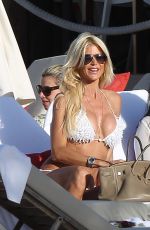 VICTORIA SILVSTEDT in White Bikini at a Pool in St. Barts