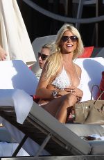 VICTORIA SILVSTEDT in White Bikini at a Pool in St. Barts