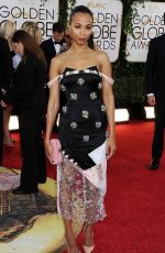 ZOE SALDANA at 71st Annual Golden Globe Awards