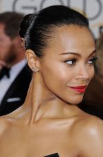 ZOE SALDANA at 71st Annual Golden Globe Awards