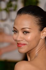 ZOE SALDANA at 71st Annual Golden Globe Awards