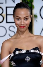 ZOE SALDANA at 71st Annual Golden Globe Awards