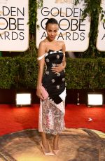 ZOE SALDANA at 71st Annual Golden Globe Awards