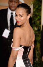 ZOE SALDANA at 71st Annual Golden Globe Awards