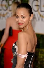 ZOE SALDANA at 71st Annual Golden Globe Awards