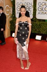 ZOE SALDANA at 71st Annual Golden Globe Awards