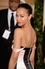 ZOE SALDANA at 71st Annual Golden Globe Awards