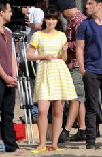 ZOOEY DESCHANEL on the Set of The New Girl on the Beach in Los Angeles