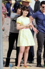 ZOOEY DESCHANEL on the Set of The New Girl on the Beach in Los Angeles