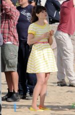 ZOOEY DESCHANEL on the Set of The New Girl on the Beach in Los Angeles