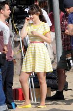 ZOOEY DESCHANEL on the Set of The New Girl on the Beach in Los Angeles