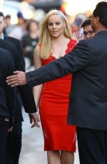 ABBIE CORNISH Arrives at Jimmy Kimmel Live Show in Hollywood