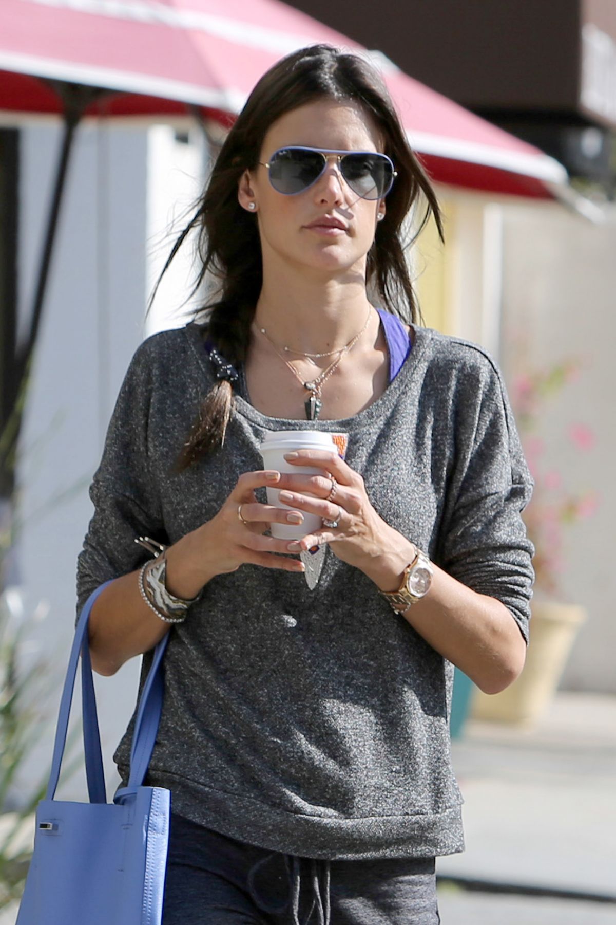 ALESSANDRA AMBROSIO at Heading to Caffe Luxxe for a Morning Coffee ...