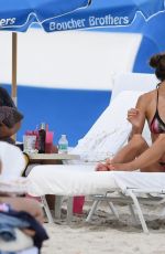 ALESSANDRA AMBROSIO in Bikini at a Beach in Miami